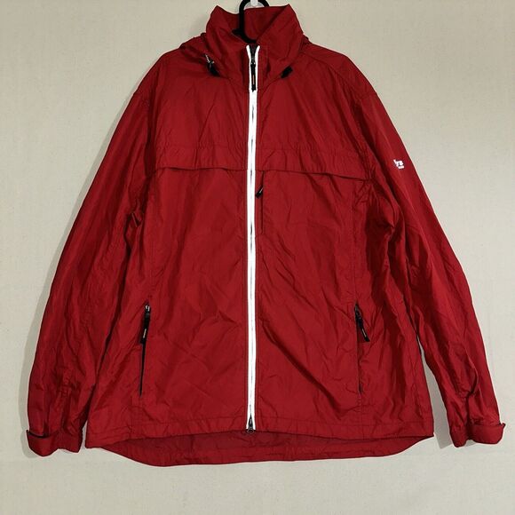 Banana Republic Windbreaker Parka Coat Red Mens Size XL - Picture 1 of 12